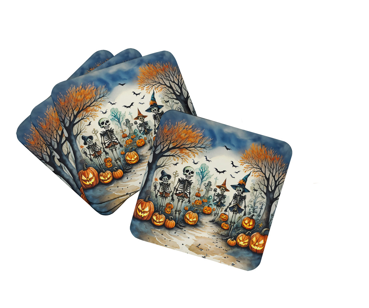 Buy this Calacas Skeletons Spooky Halloween Foam Coaster Set of 4