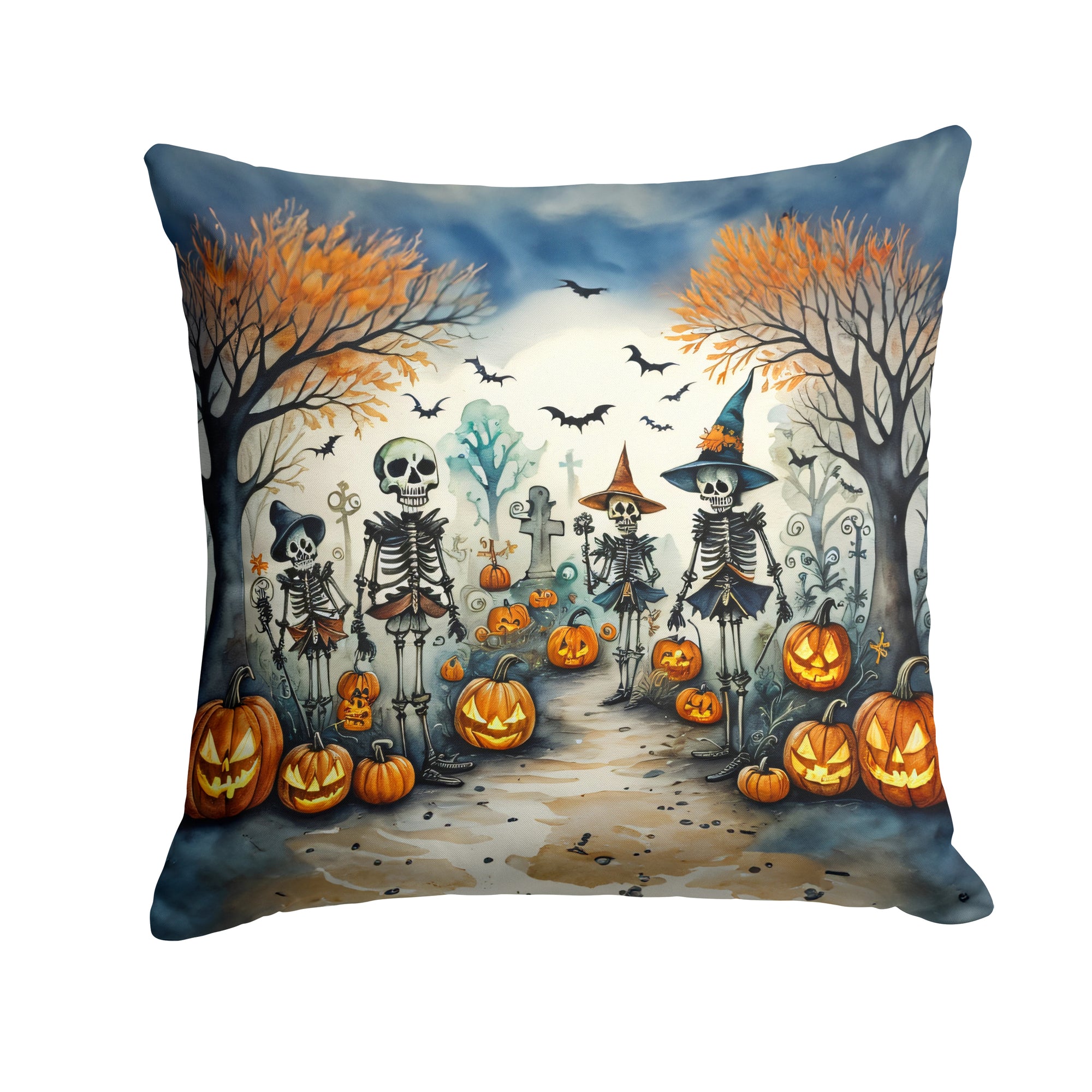 Buy this Calacas Skeletons Spooky Halloween Fabric Decorative Pillow