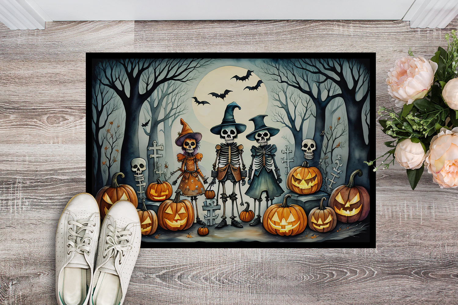 Buy this Calacas Skeletons Spooky Halloween Doormat 18x27