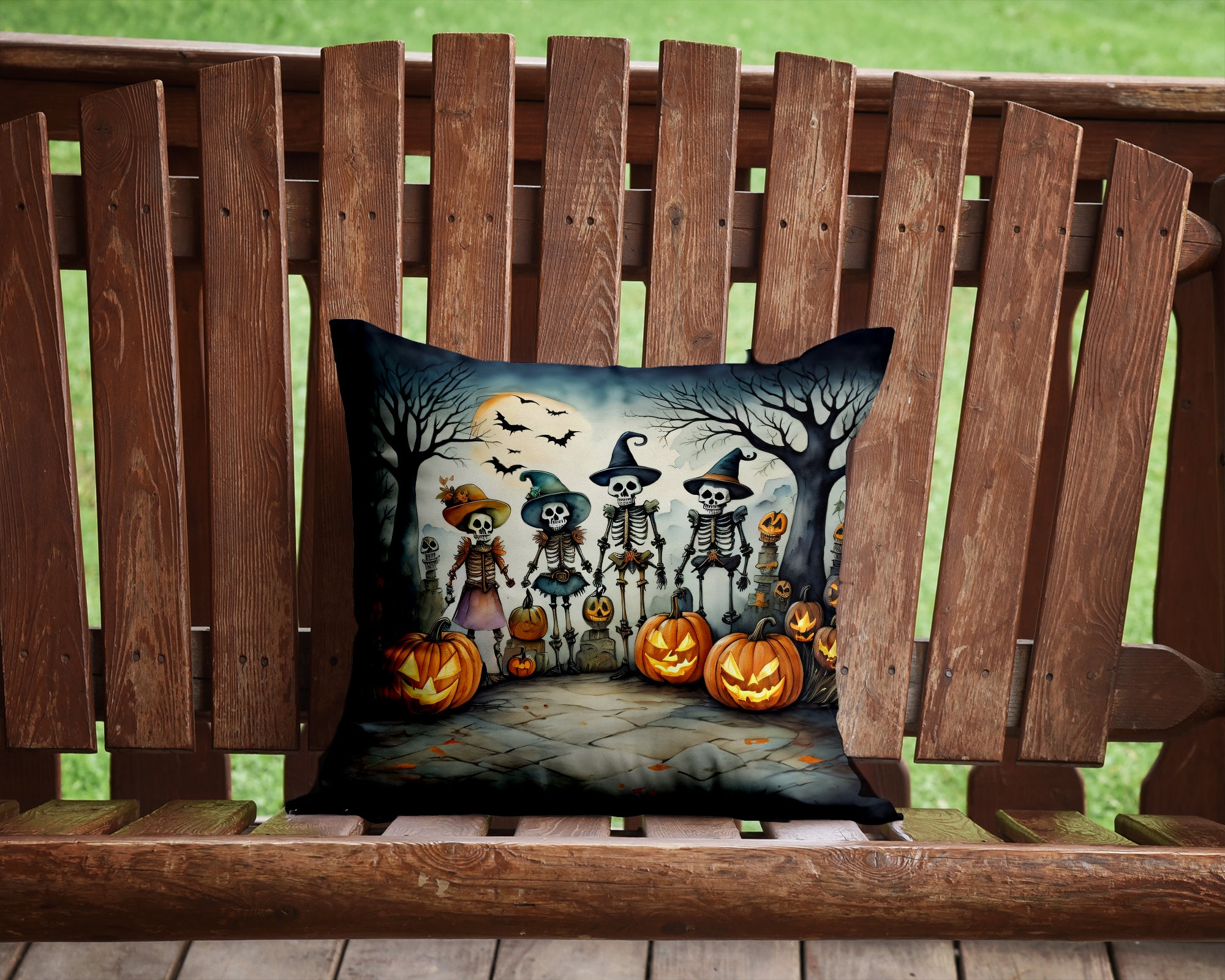 Buy this Calacas Skeletons Spooky Halloween Fabric Decorative Pillow