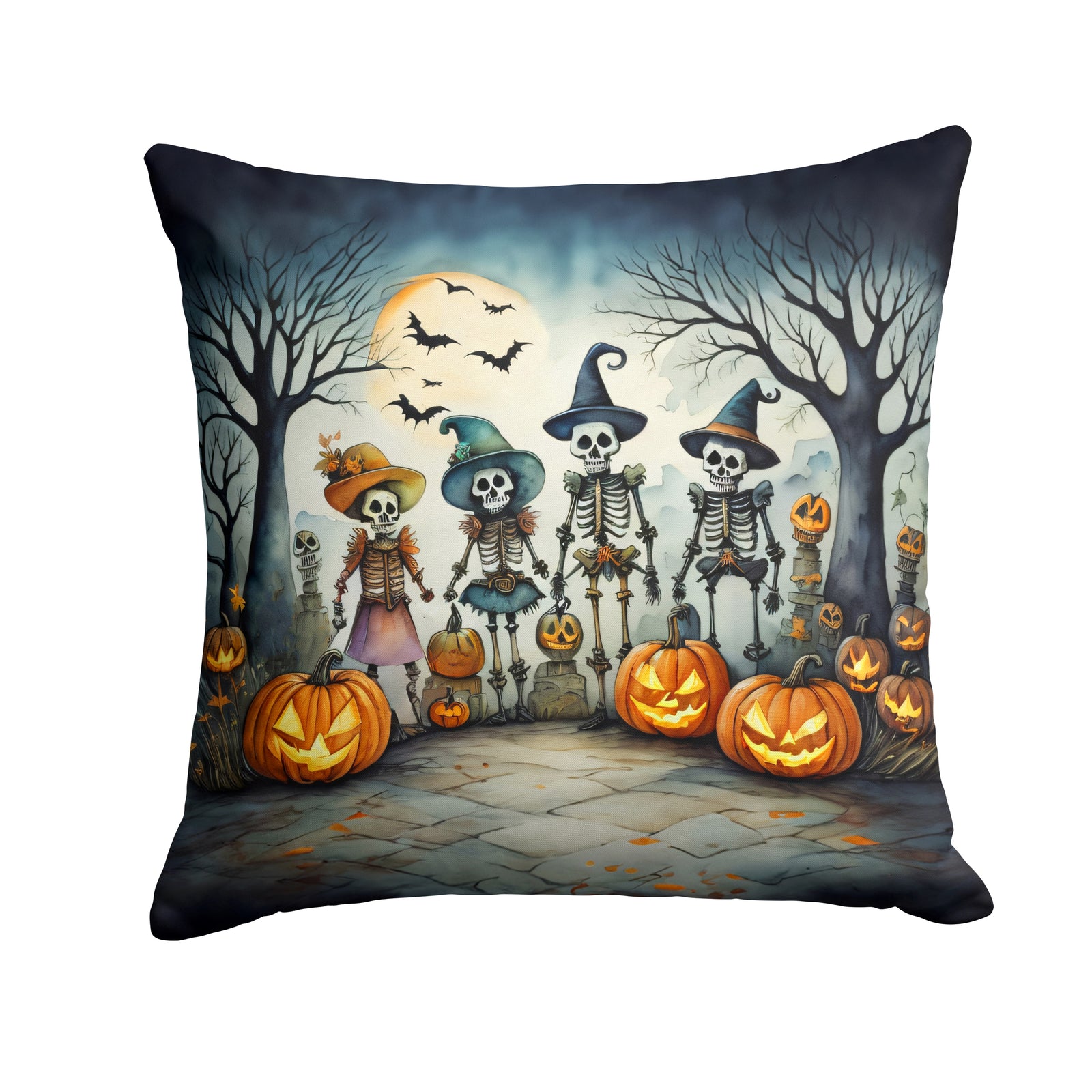 Buy this Calacas Skeletons Spooky Halloween Fabric Decorative Pillow