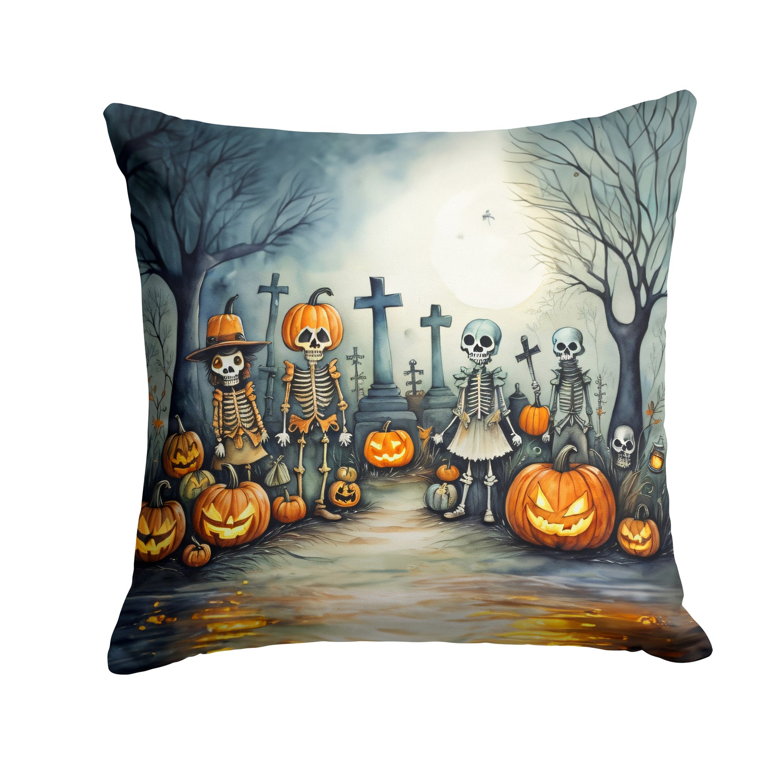 Buy this Calacas Skeletons Spooky Halloween Fabric Decorative Pillow