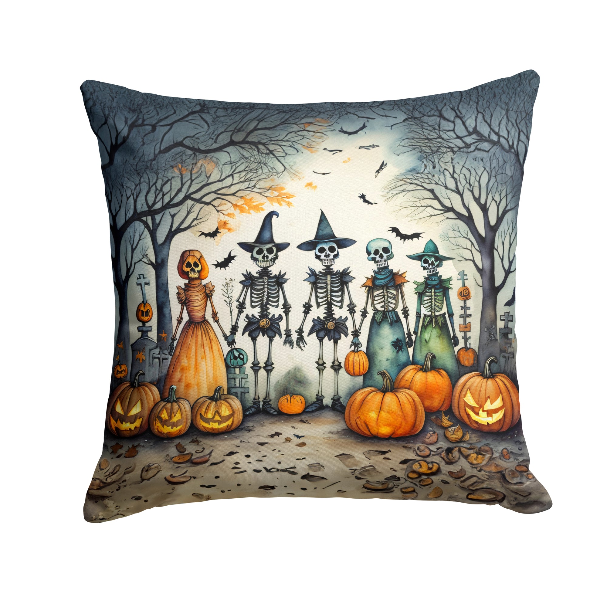 Buy this Calacas Skeletons Spooky Halloween Fabric Decorative Pillow