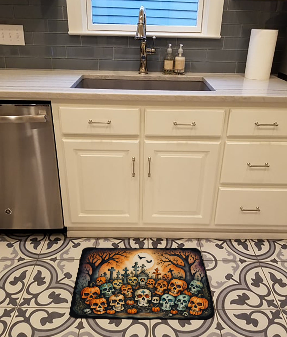 Buy this Calaveras Sugar Skulls Spooky Halloween Memory Foam Kitchen Mat