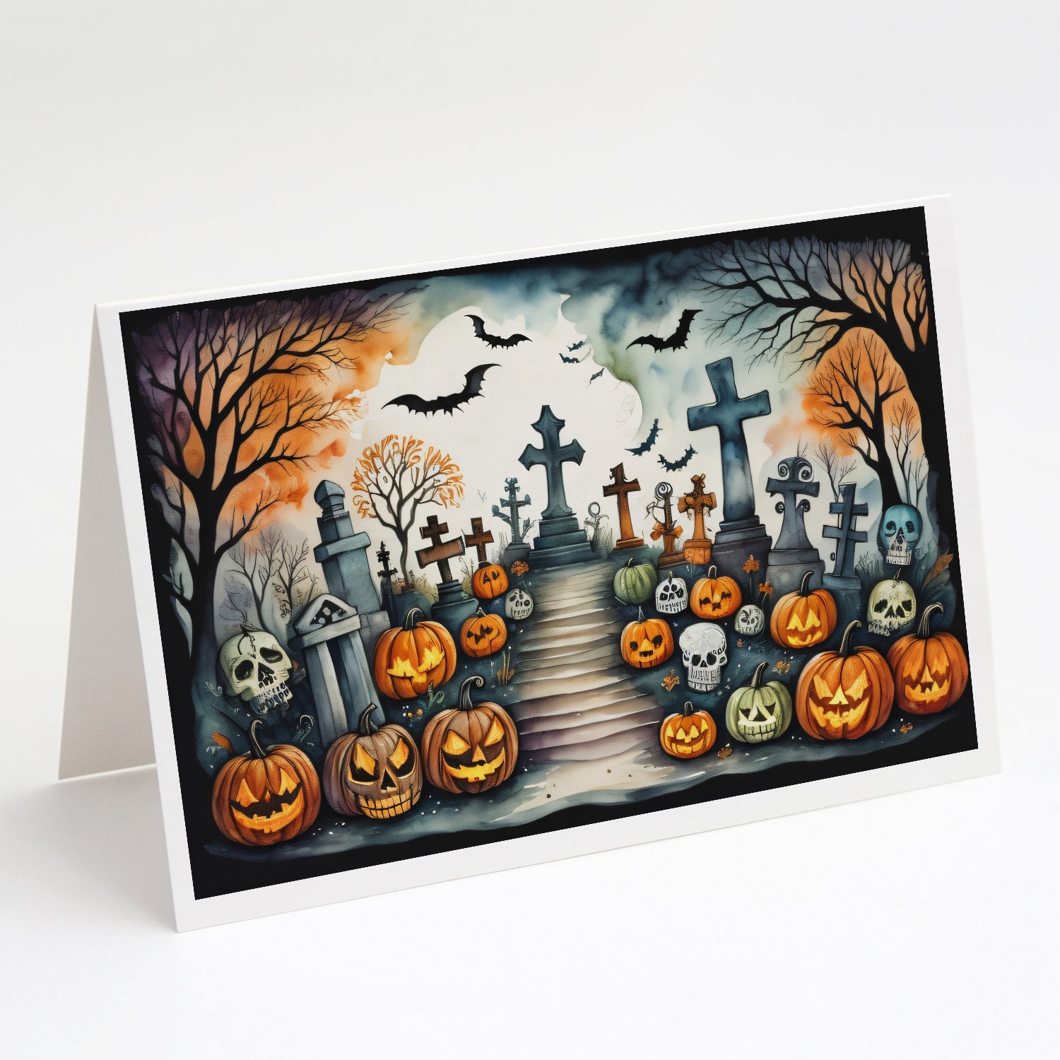 Buy this Day of the Dead Spooky Halloween Greeting Cards and Envelopes Pack of 8