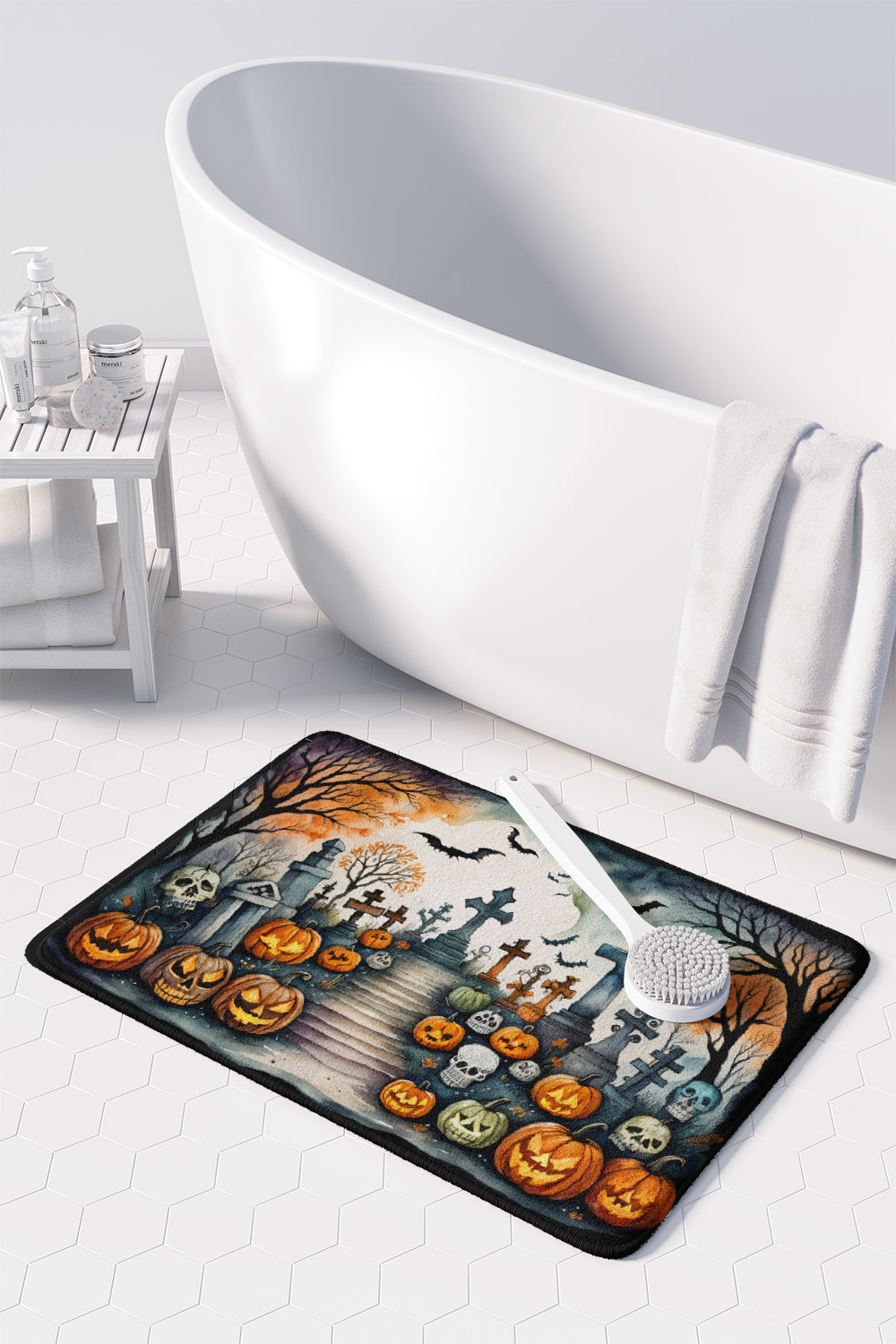 Day of the Dead Spooky Halloween Memory Foam Kitchen Mat  the-store.com.