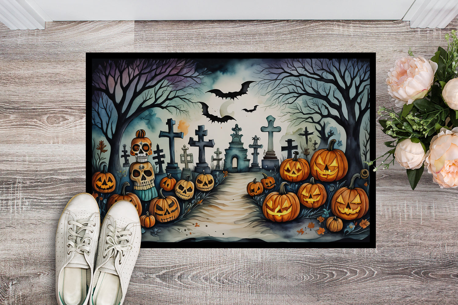 Day of the Dead Spooky Halloween Doormat 18x27  the-store.com.