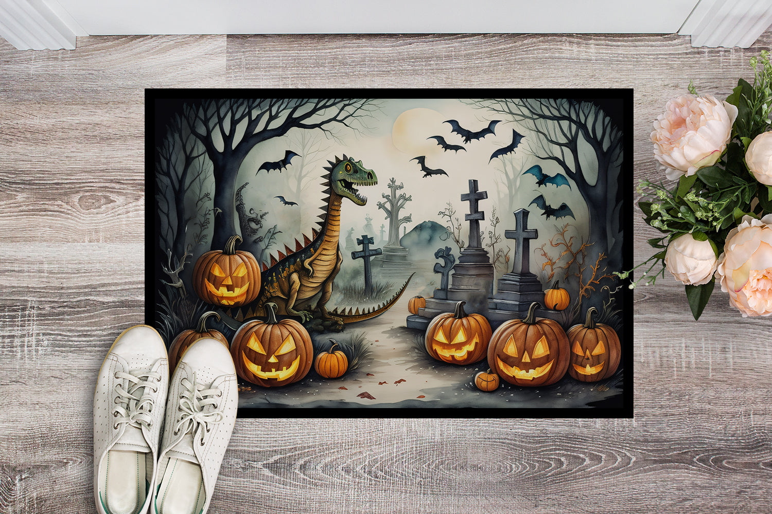 Dinosaurs Spooky Halloween Doormat 18x27  the-store.com.