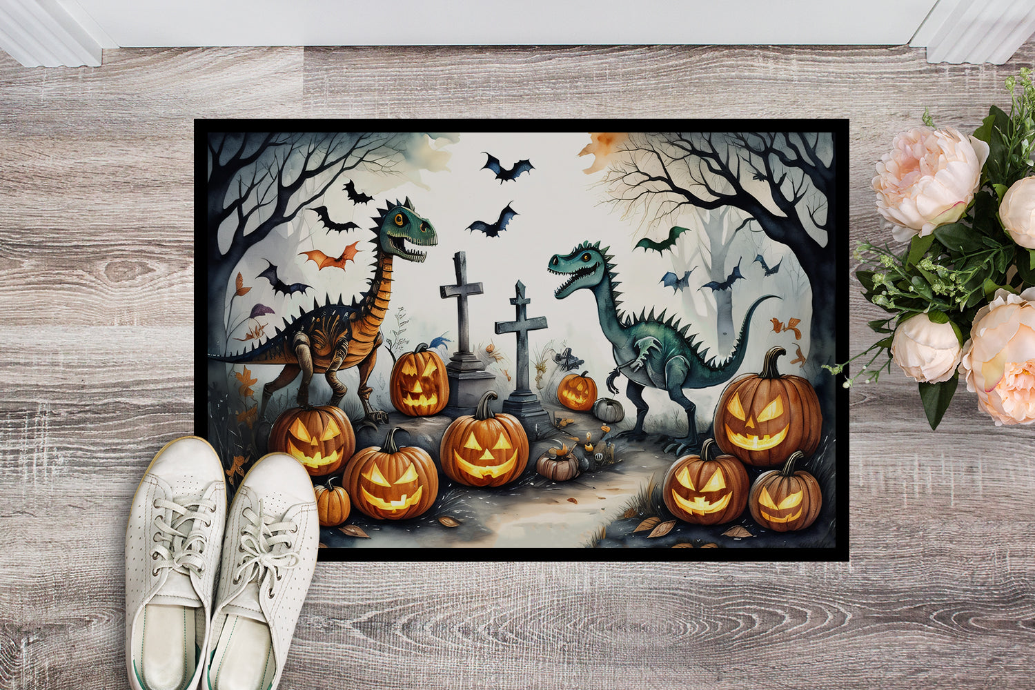 Dinosaurs Spooky Halloween Doormat 18x27  the-store.com.