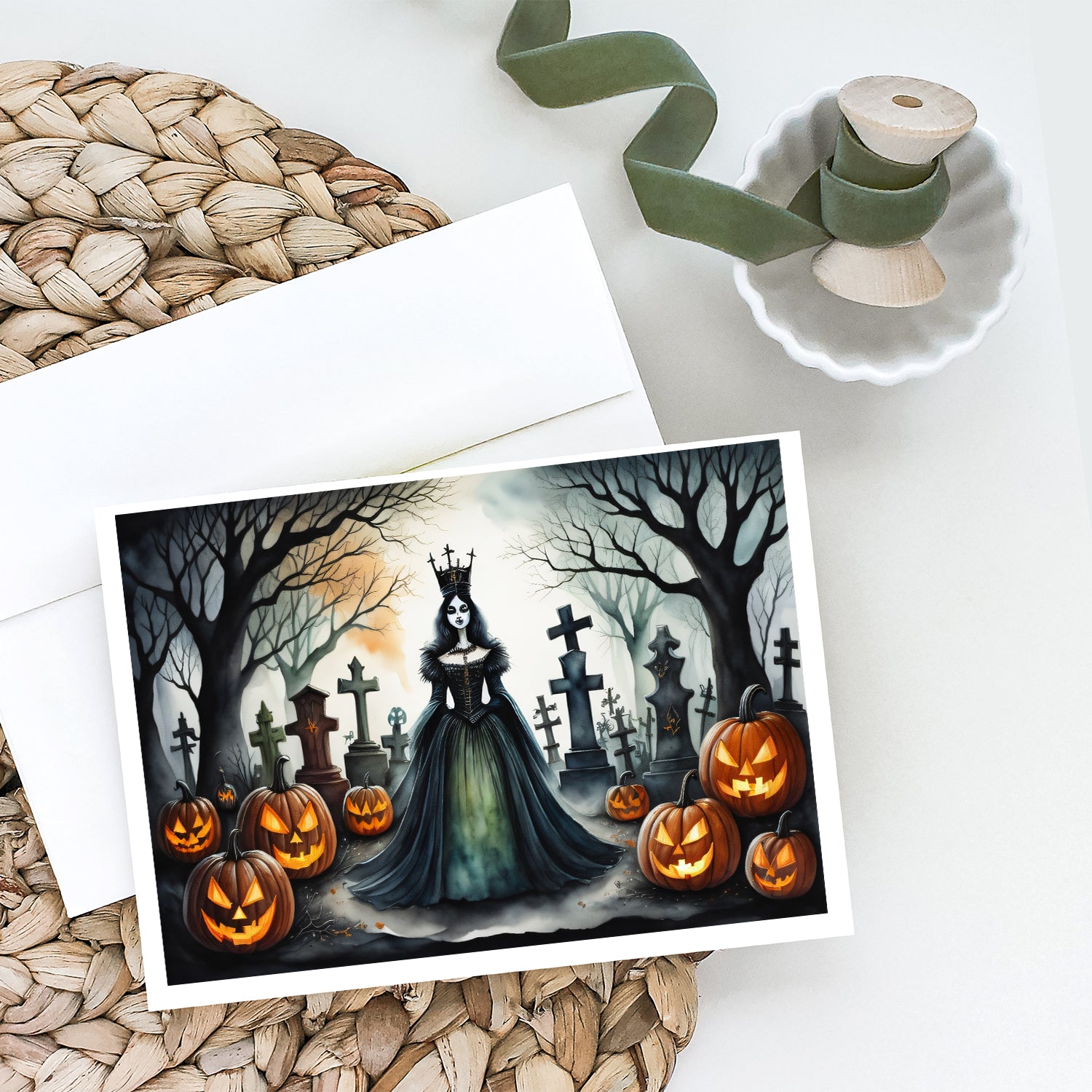 Evil Queen Spooky Halloween Greeting Cards and Envelopes Pack of 8  the-store.com.