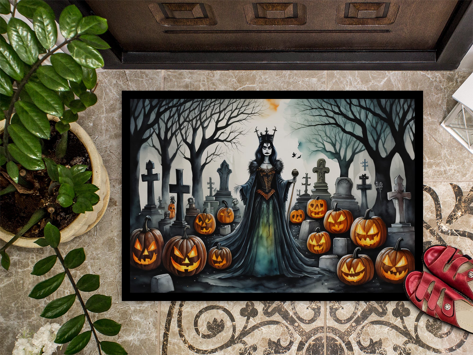 Evil Queen Spooky Halloween Doormat 18x27  the-store.com.