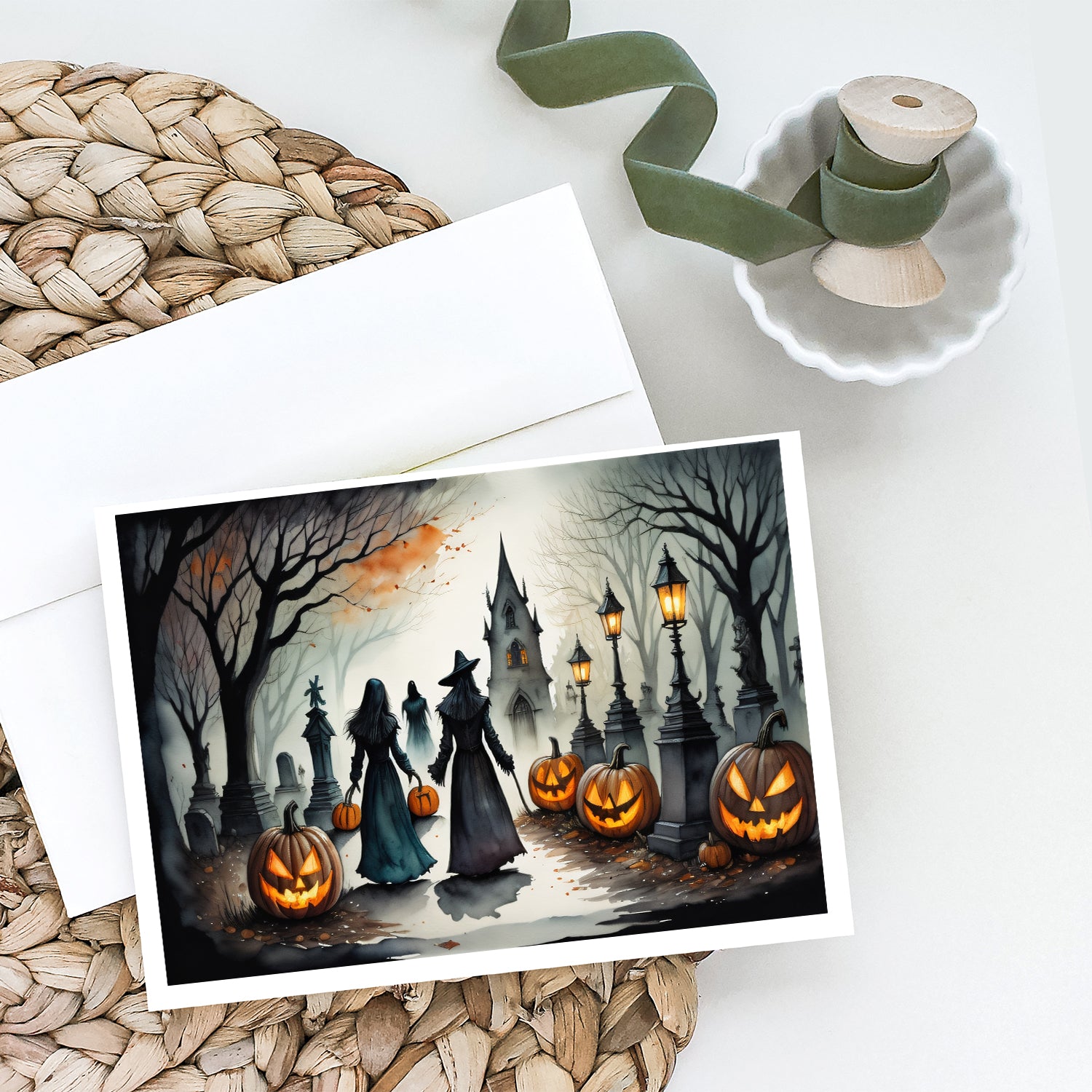 Vampires Spooky Halloween Greeting Cards and Envelopes Pack of 8  the-store.com.