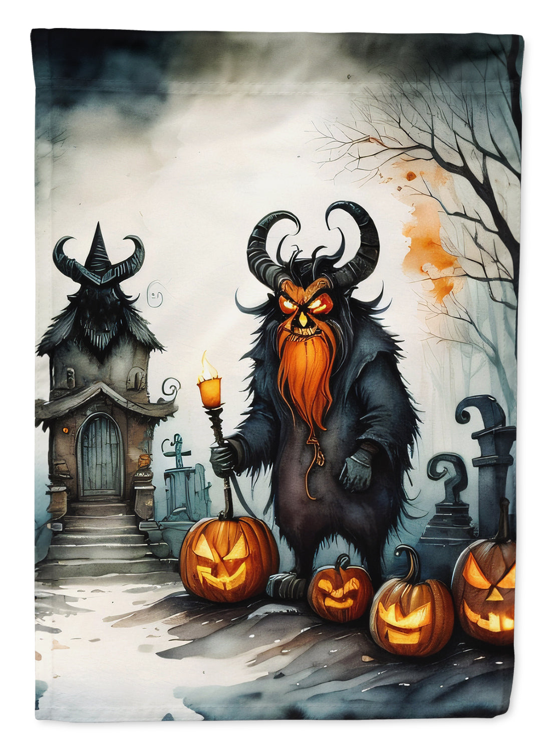 Buy this Krampus The Christmas Demon Spooky Halloween House Flag