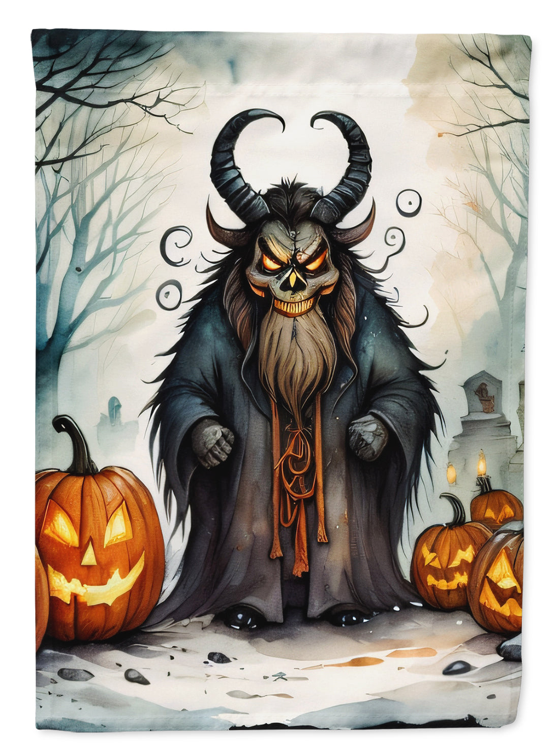 Buy this Krampus The Christmas Demon Spooky Halloween House Flag