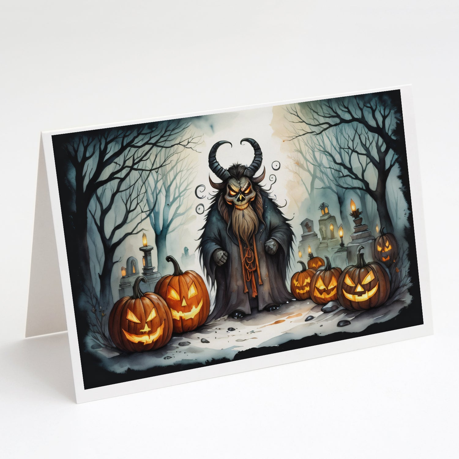 Buy this Krampus The Christmas Demon Spooky Halloween Greeting Cards and Envelopes Pack of 8