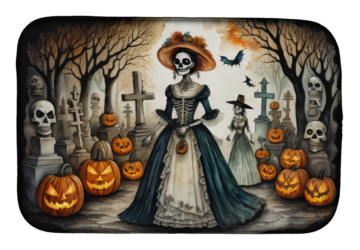 Buy this La Catrina Skeleton Spooky Halloween Dish Drying Mat