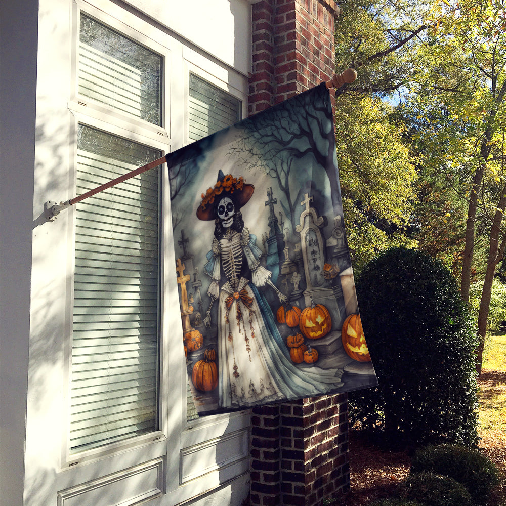La Catrina Skeleton Spooky Halloween House Flag  the-store.com.