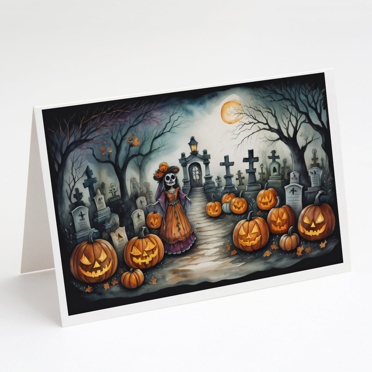 Buy this La Catrina Skeleton Spooky Halloween Greeting Cards and Envelopes Pack of 8