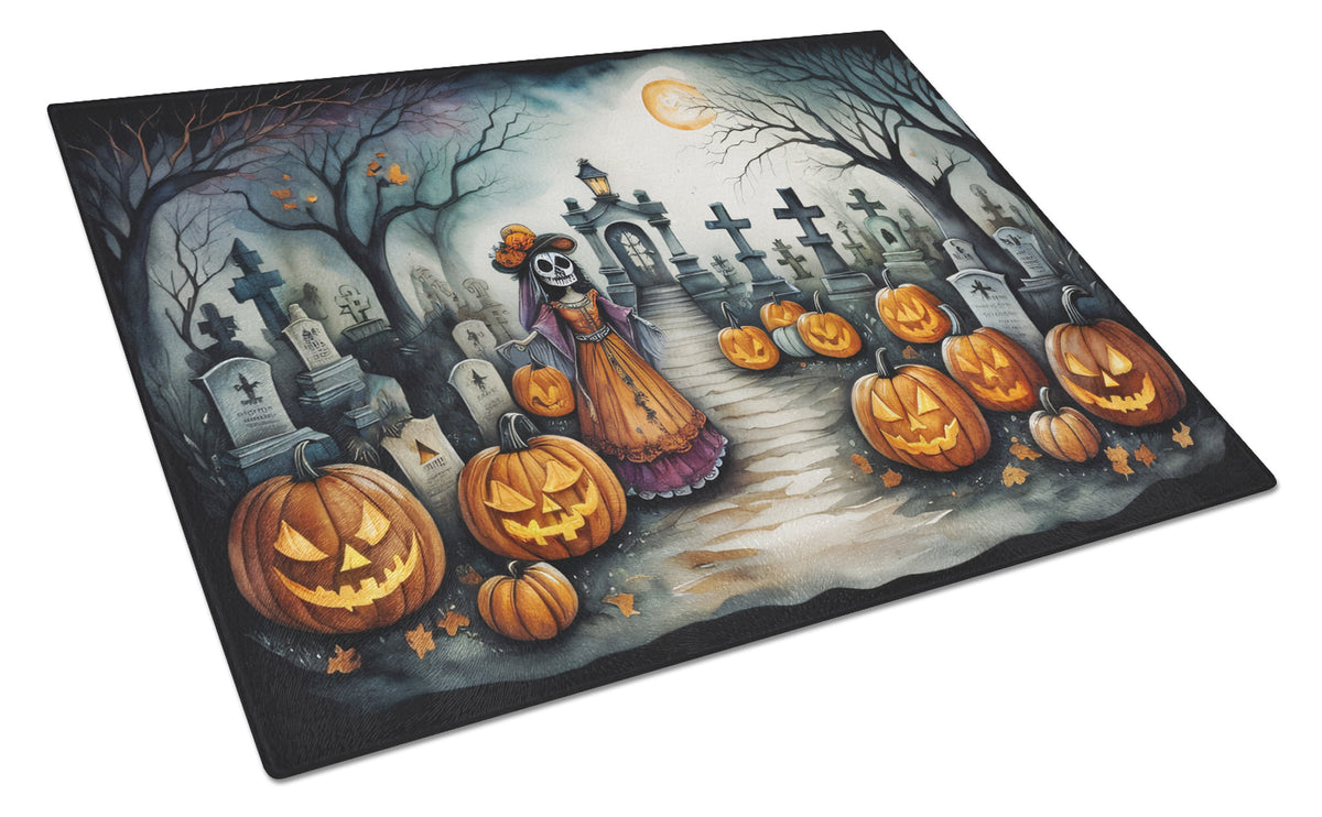 Buy this La Catrina Skeleton Spooky Halloween Glass Cutting Board Large