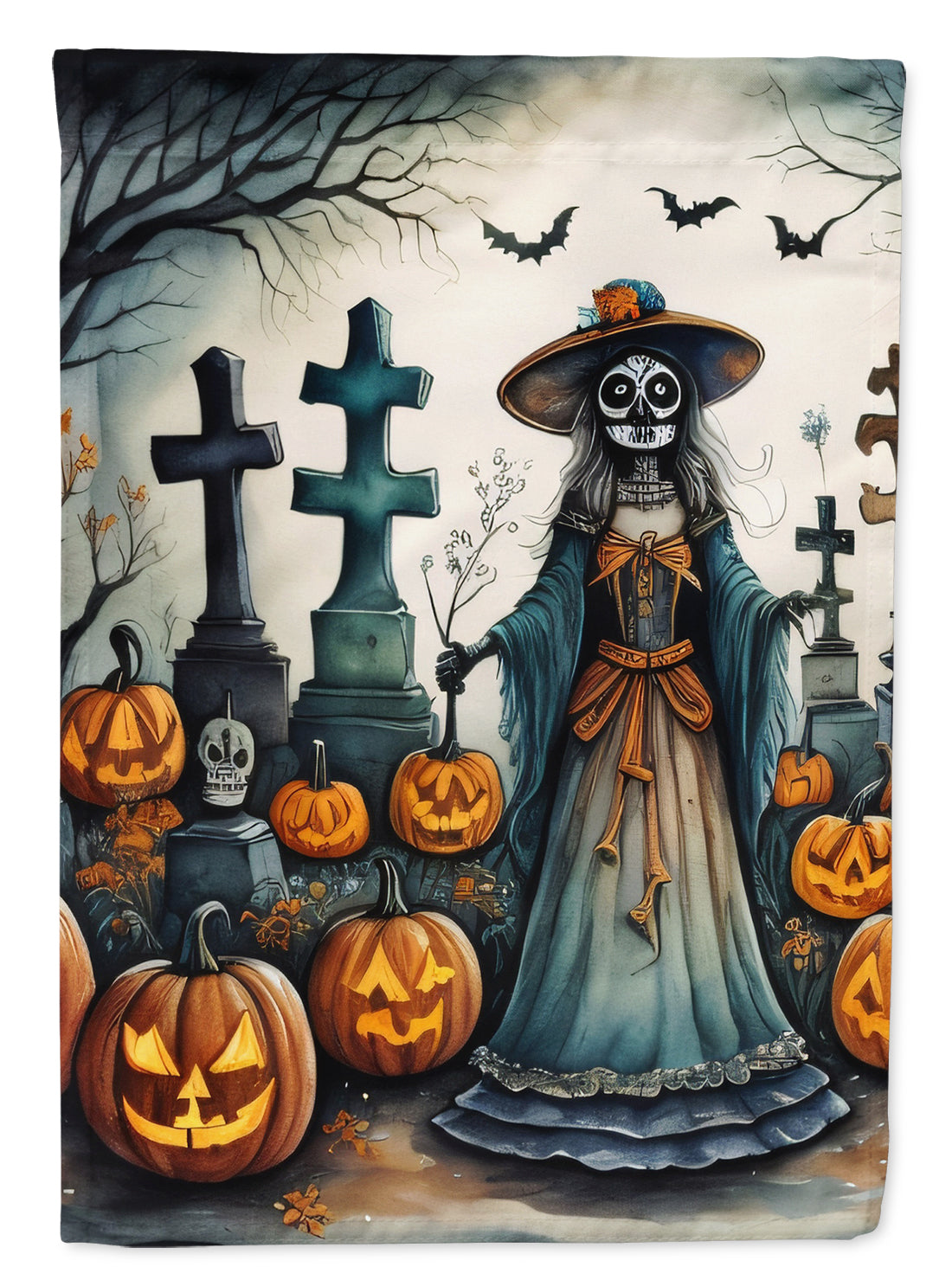 Buy this La Catrina Skeleton Spooky Halloween House Flag