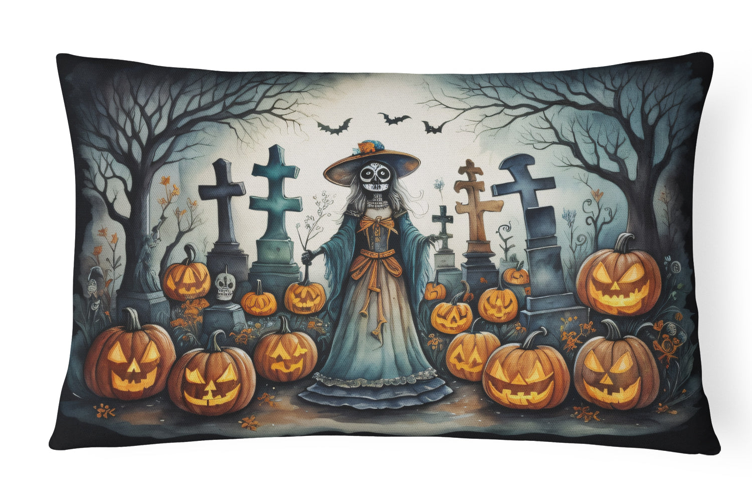 Buy this La Catrina Skeleton Spooky Halloween Fabric Decorative Pillow