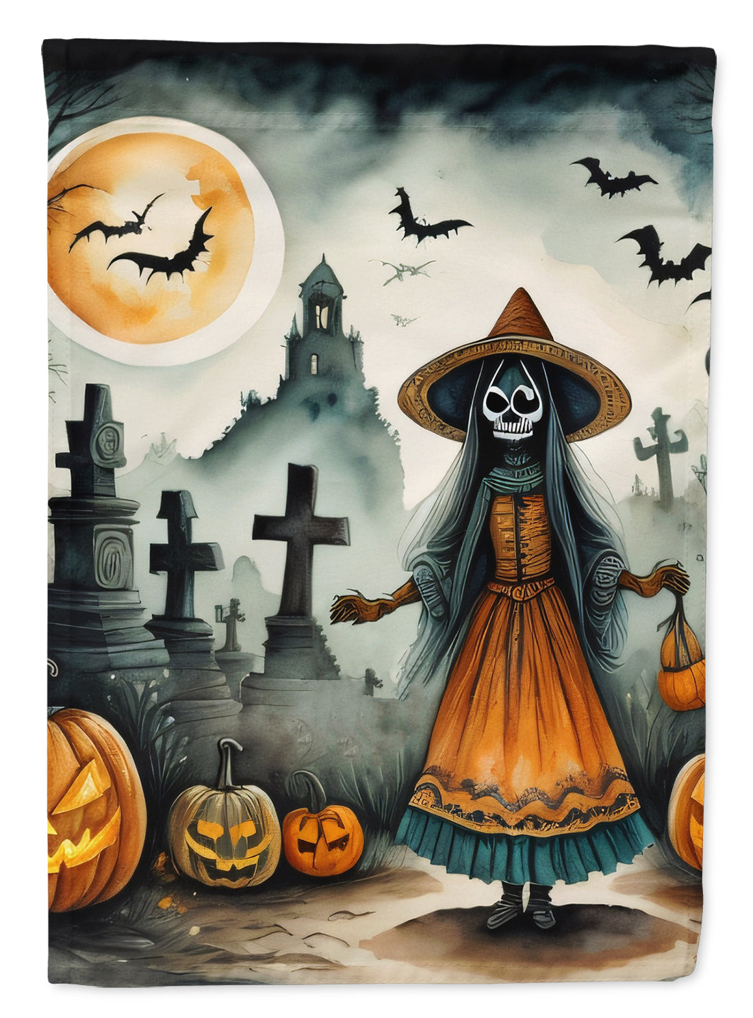 Buy this La Llorona Skeleton Spooky Halloween House Flag