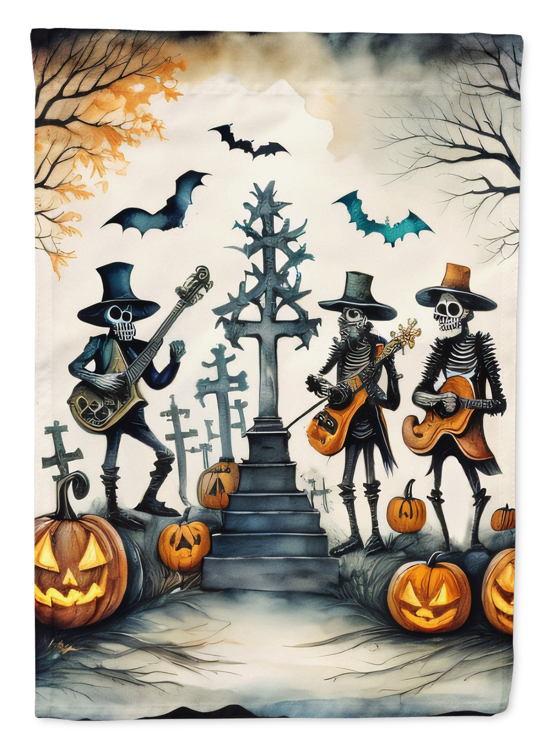 Buy this Mariachi Skeleton Band Spooky Halloween House Flag