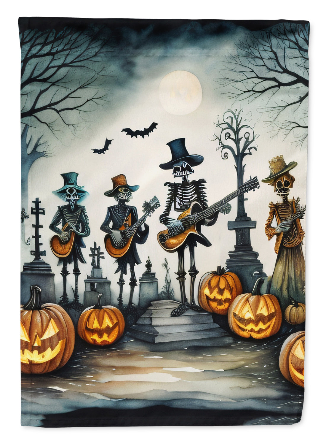 Buy this Mariachi Skeleton Band Spooky Halloween House Flag