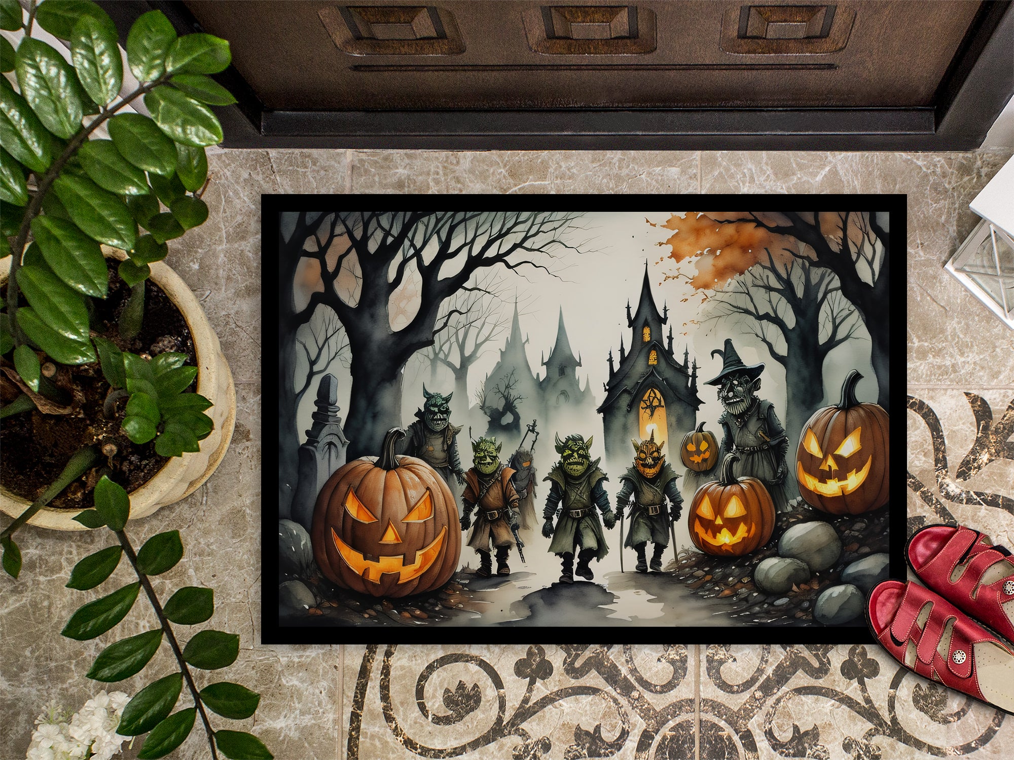 Orcs Spooky Halloween Doormat 18x27  the-store.com.