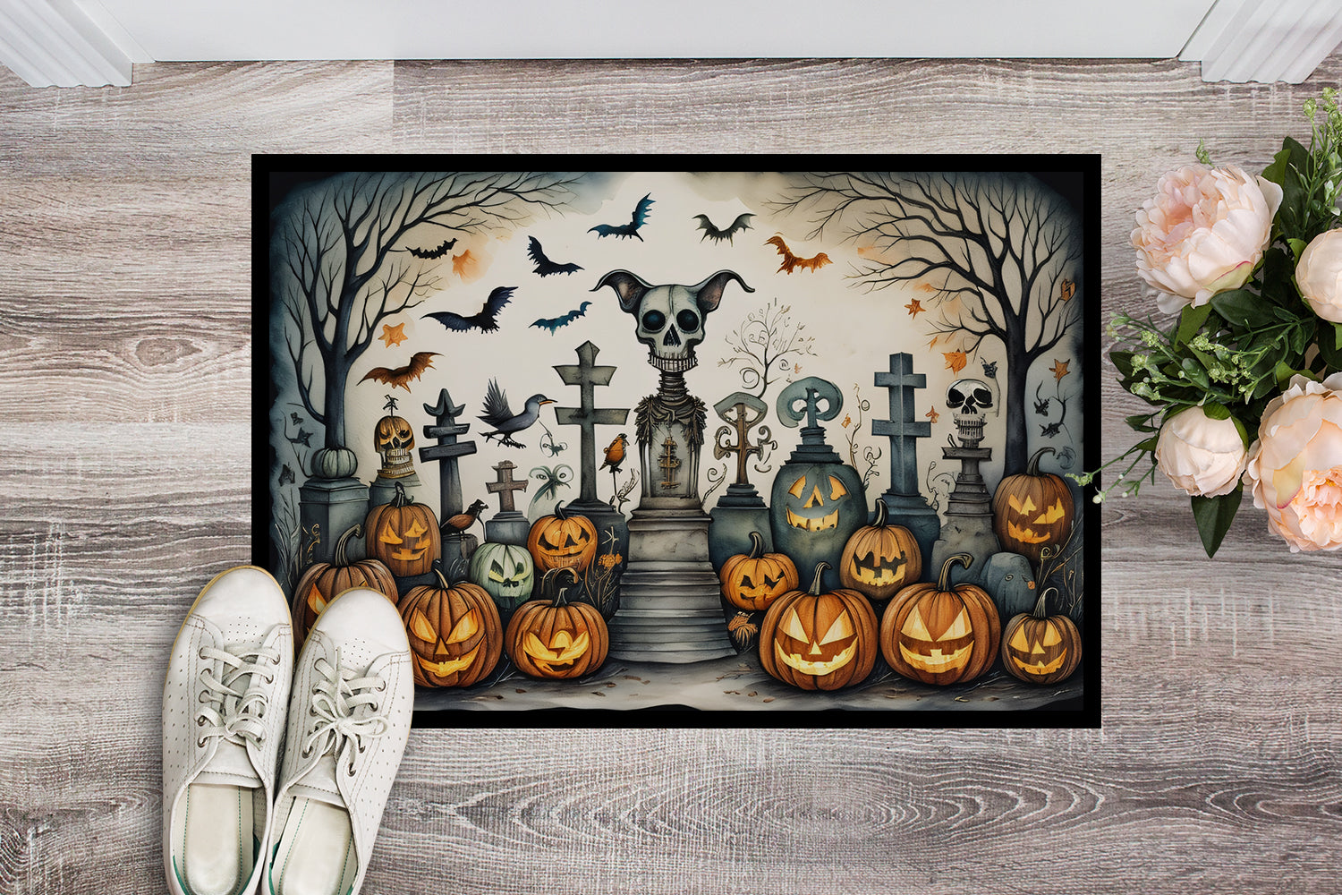 Pet Cemetery Spooky Halloween Doormat 18x27  the-store.com.