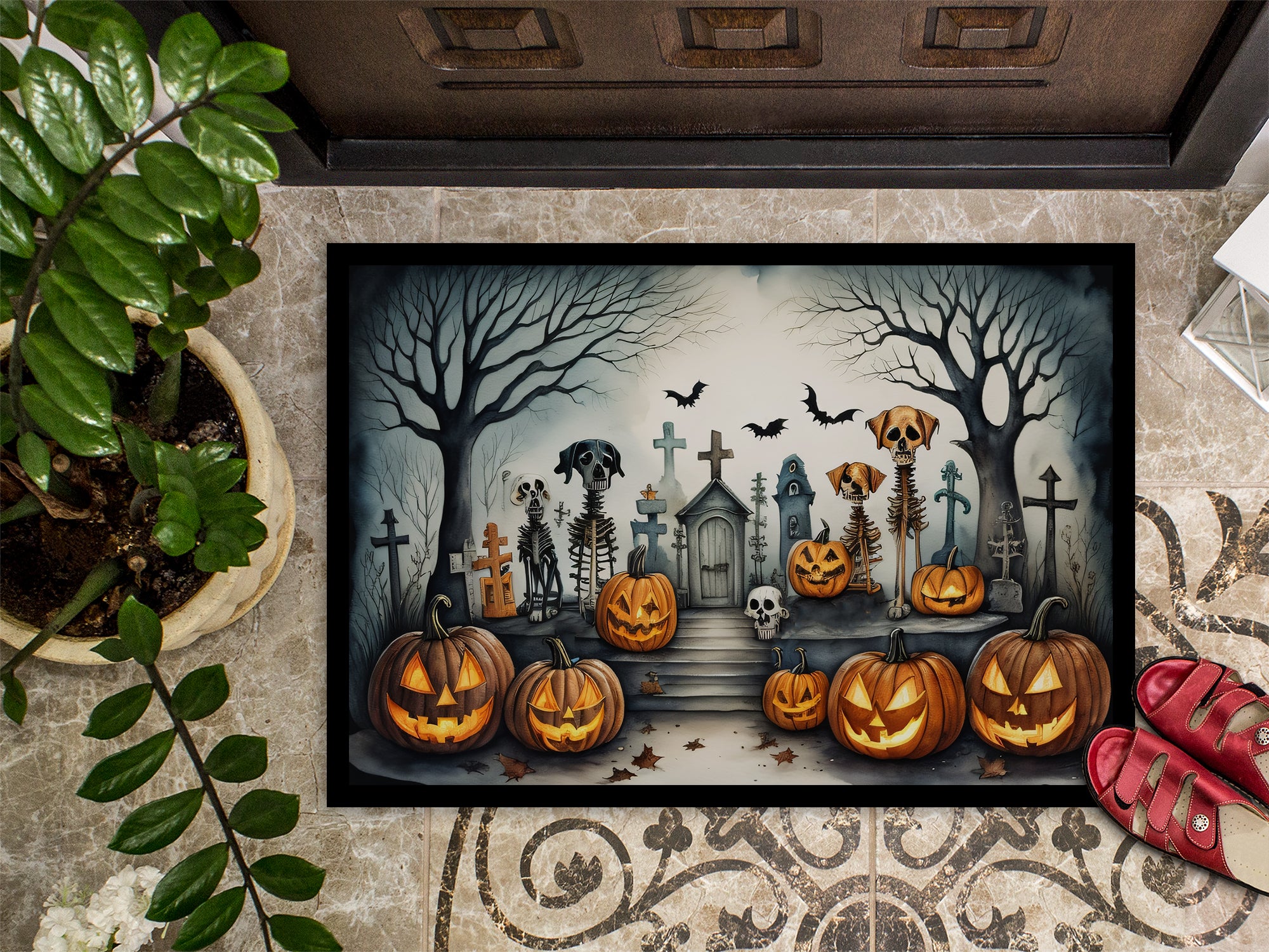 Pet Cemetery Spooky Halloween Indoor or Outdoor Mat 24x36  the-store.com.