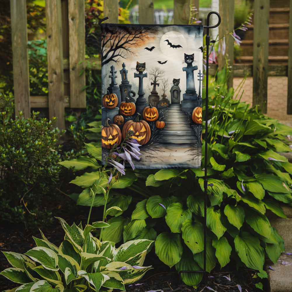 Cat Cemetery Spooky Halloween Garden Flag  the-store.com.