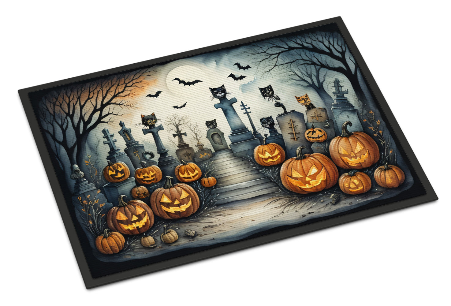 Buy this Cat Cemetery Spooky Halloween Indoor or Outdoor Mat 24x36