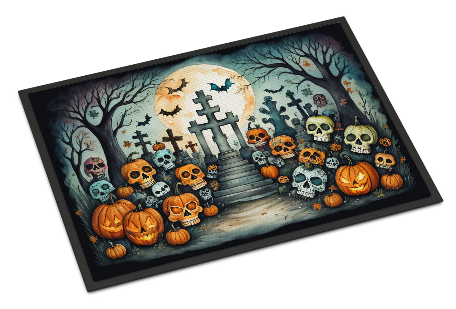 Buy this Calaveras Sugar Skulls Spooky Halloween Indoor or Outdoor Mat 24x36