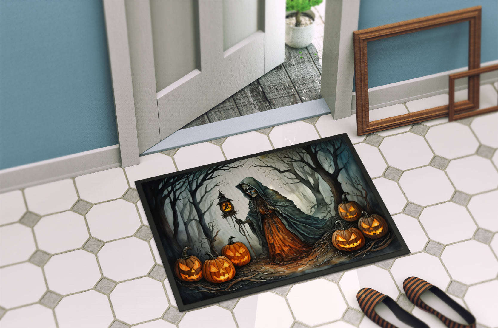 The Weeping Woman Spooky Halloween Indoor or Outdoor Mat 24x36  the-store.com.