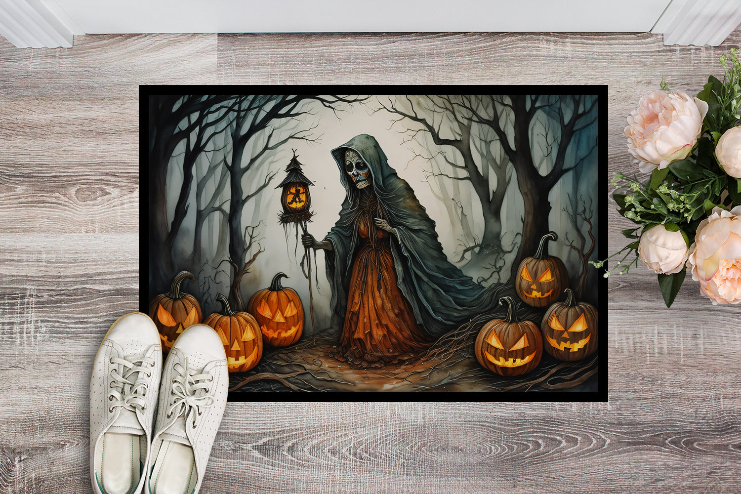 The Weeping Woman Spooky Halloween Doormat 18x27  the-store.com.