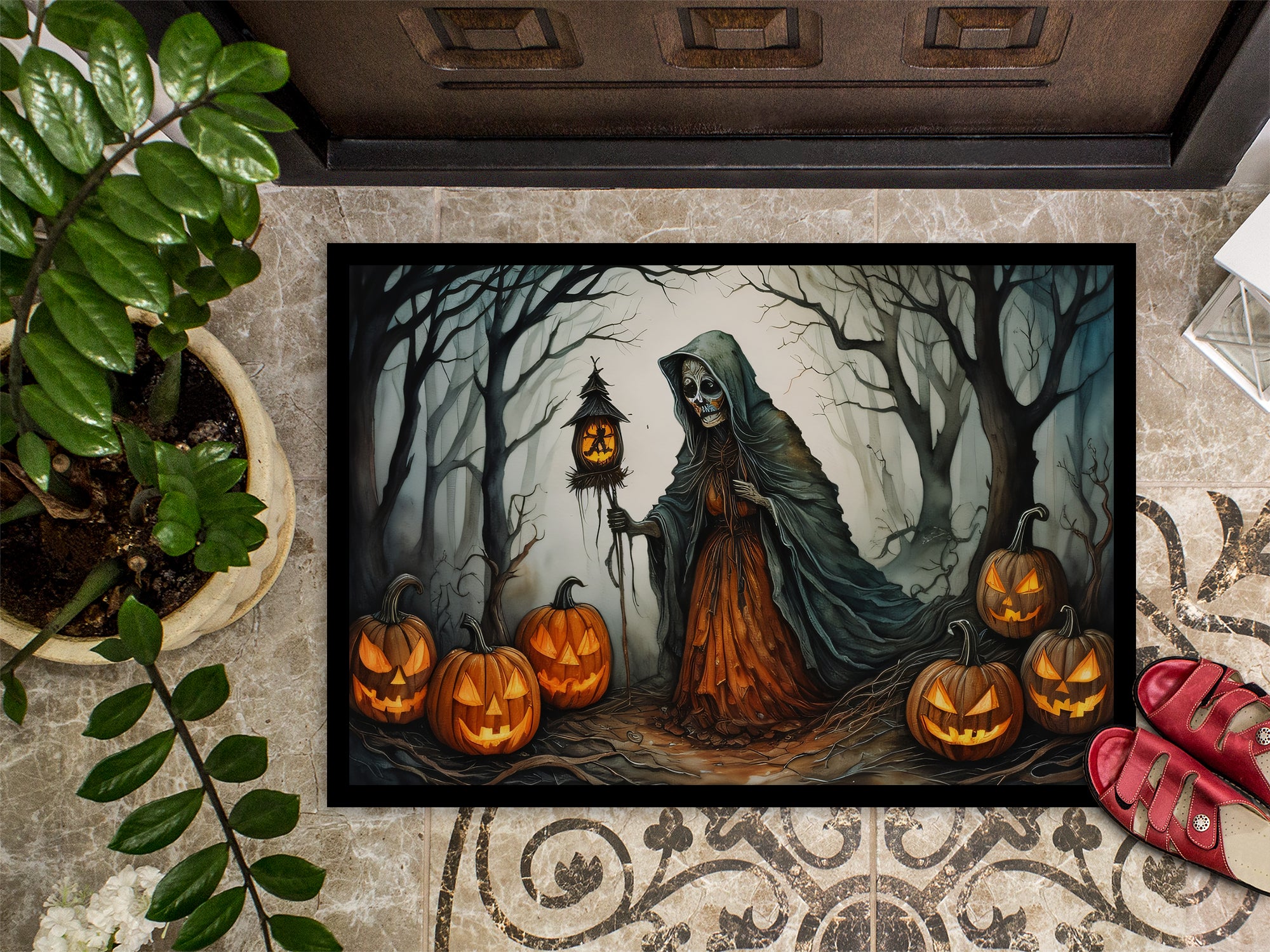 The Weeping Woman Spooky Halloween Doormat 18x27  the-store.com.