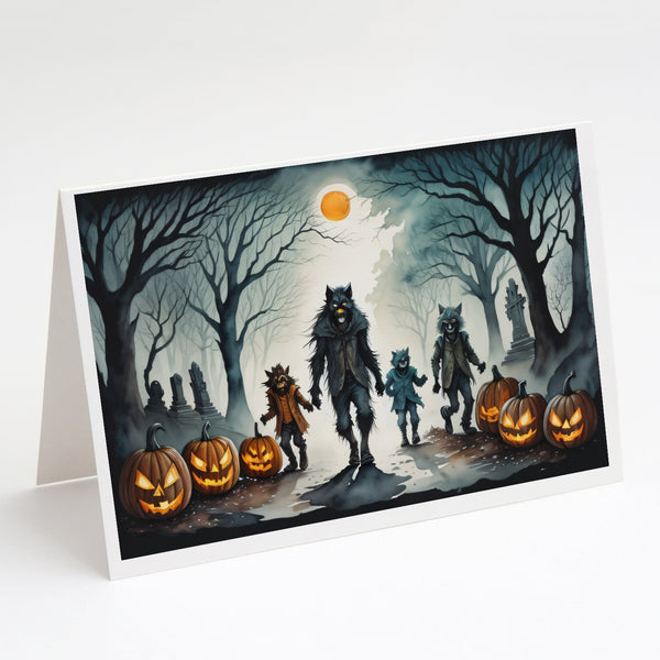 Buy this Werewolves Spooky Halloween Greeting Cards and Envelopes Pack of 8