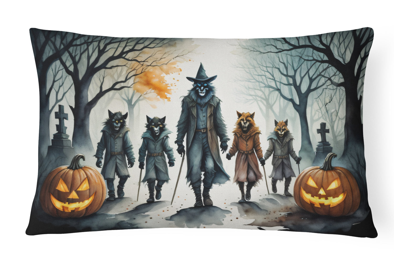 Buy this Werewolves Spooky Halloween Fabric Decorative Pillow