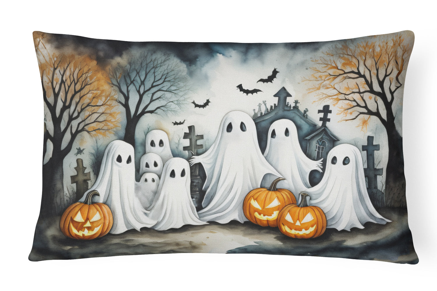 Buy this Ghosts Spooky Halloween Fabric Decorative Pillow