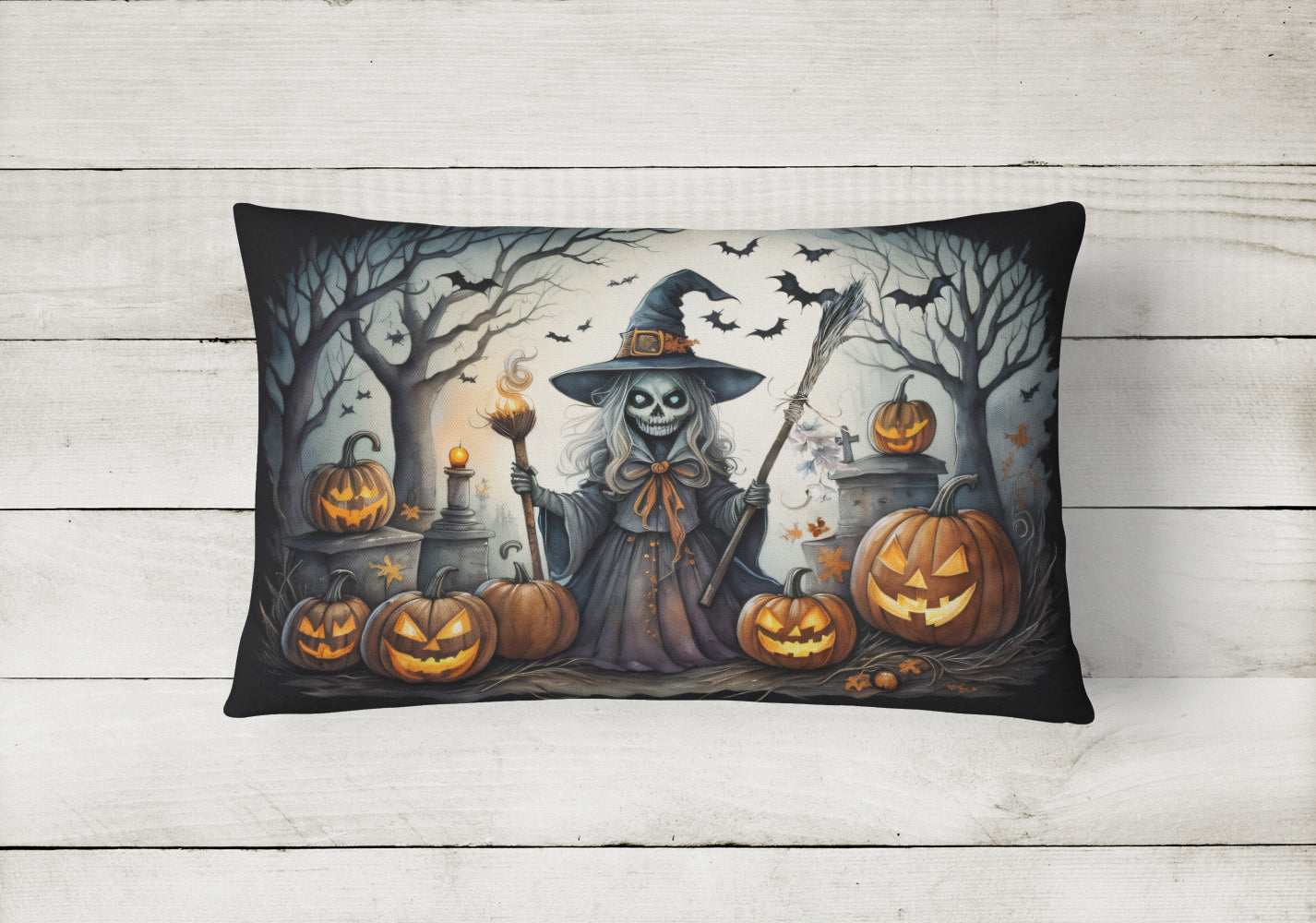 Witch Spooky Halloween Fabric Decorative Pillow  the-store.com.