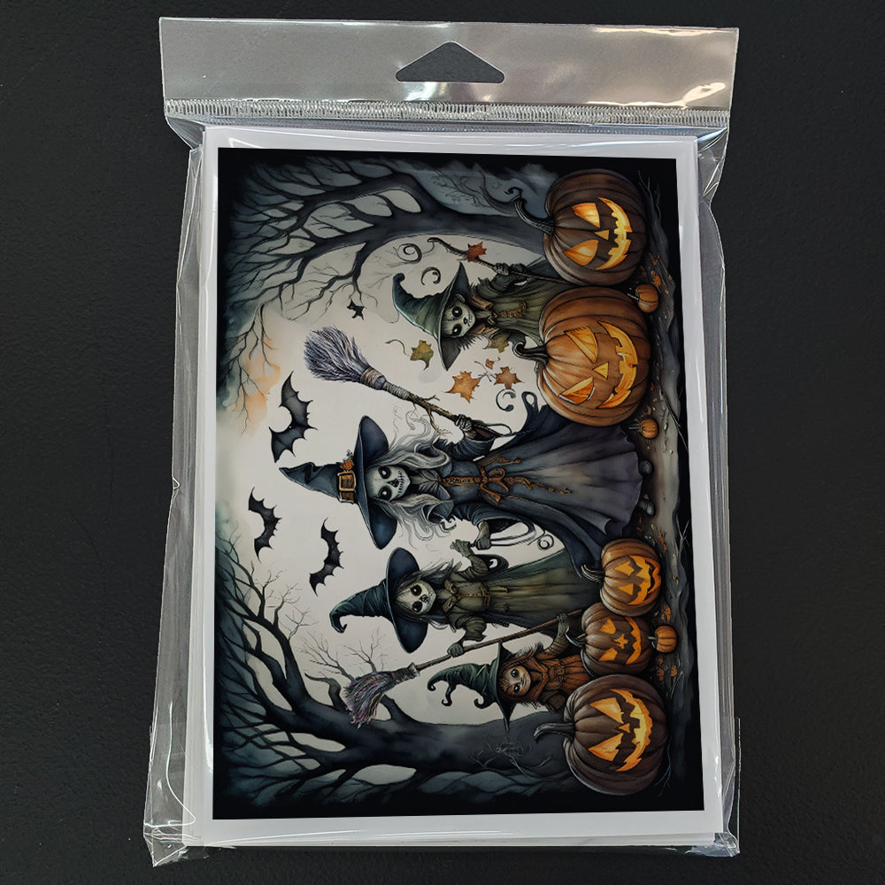 Witches Spooky Halloween Greeting Cards and Envelopes Pack of 8  the-store.com.