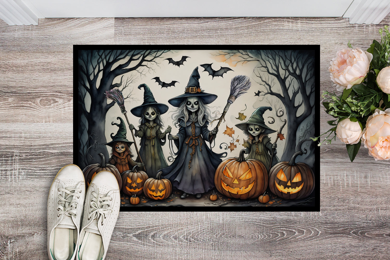 Witches Spooky Halloween Doormat 18x27  the-store.com.