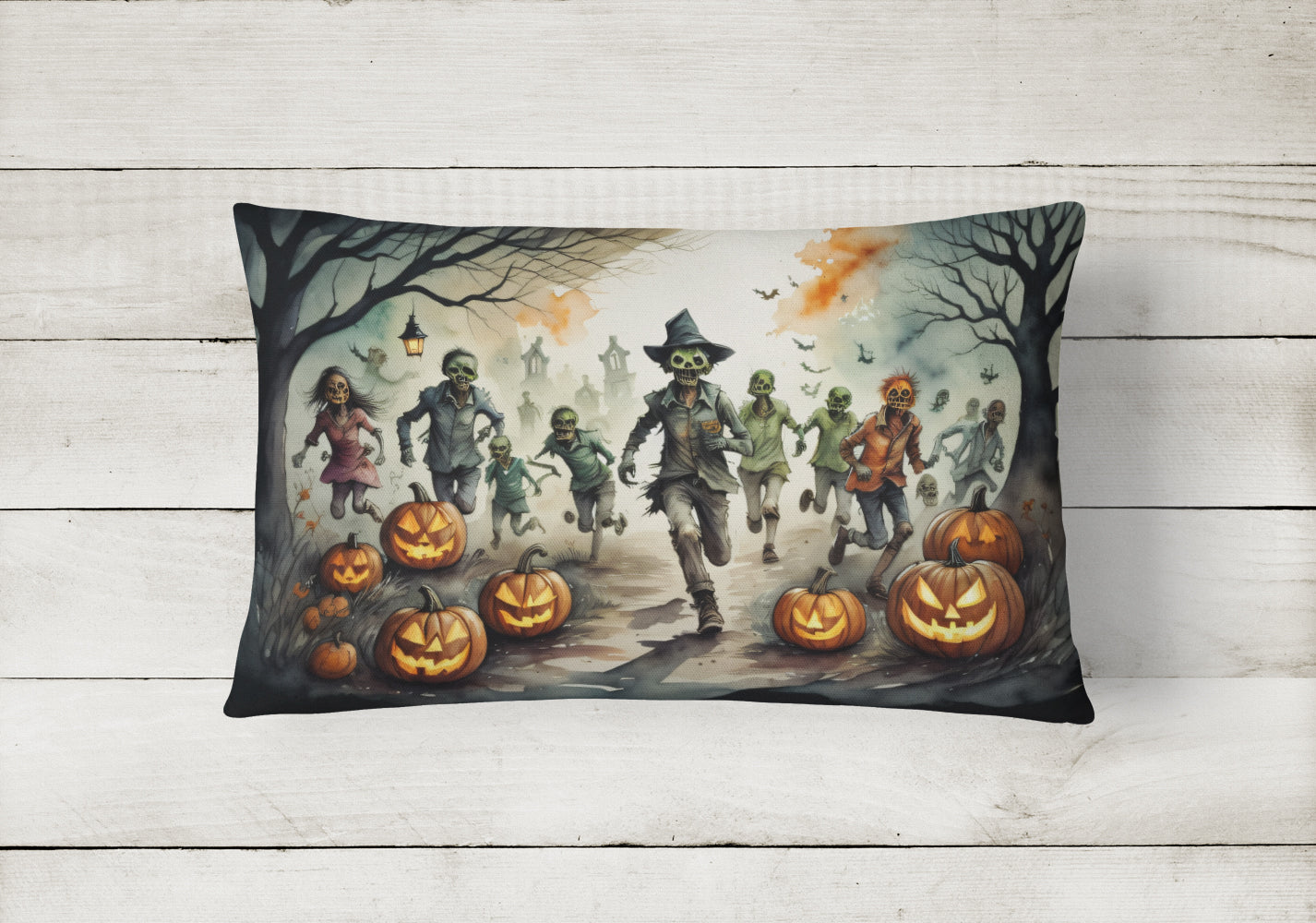 Buy this Zombies Spooky Halloween Fabric Decorative Pillow