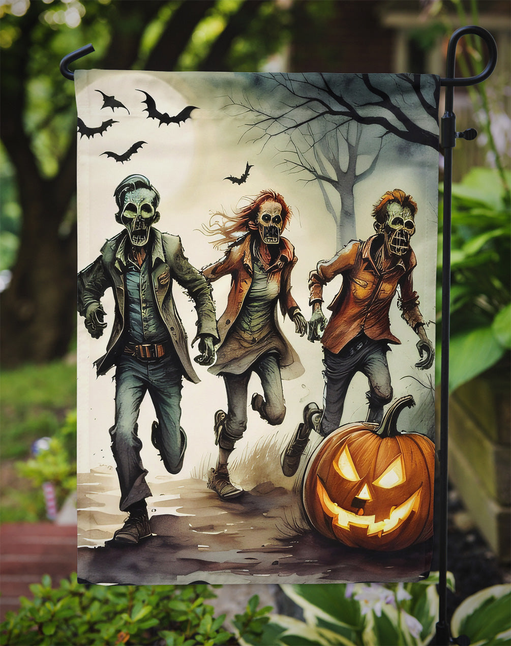 Zombies Spooky Halloween Garden Flag  the-store.com.