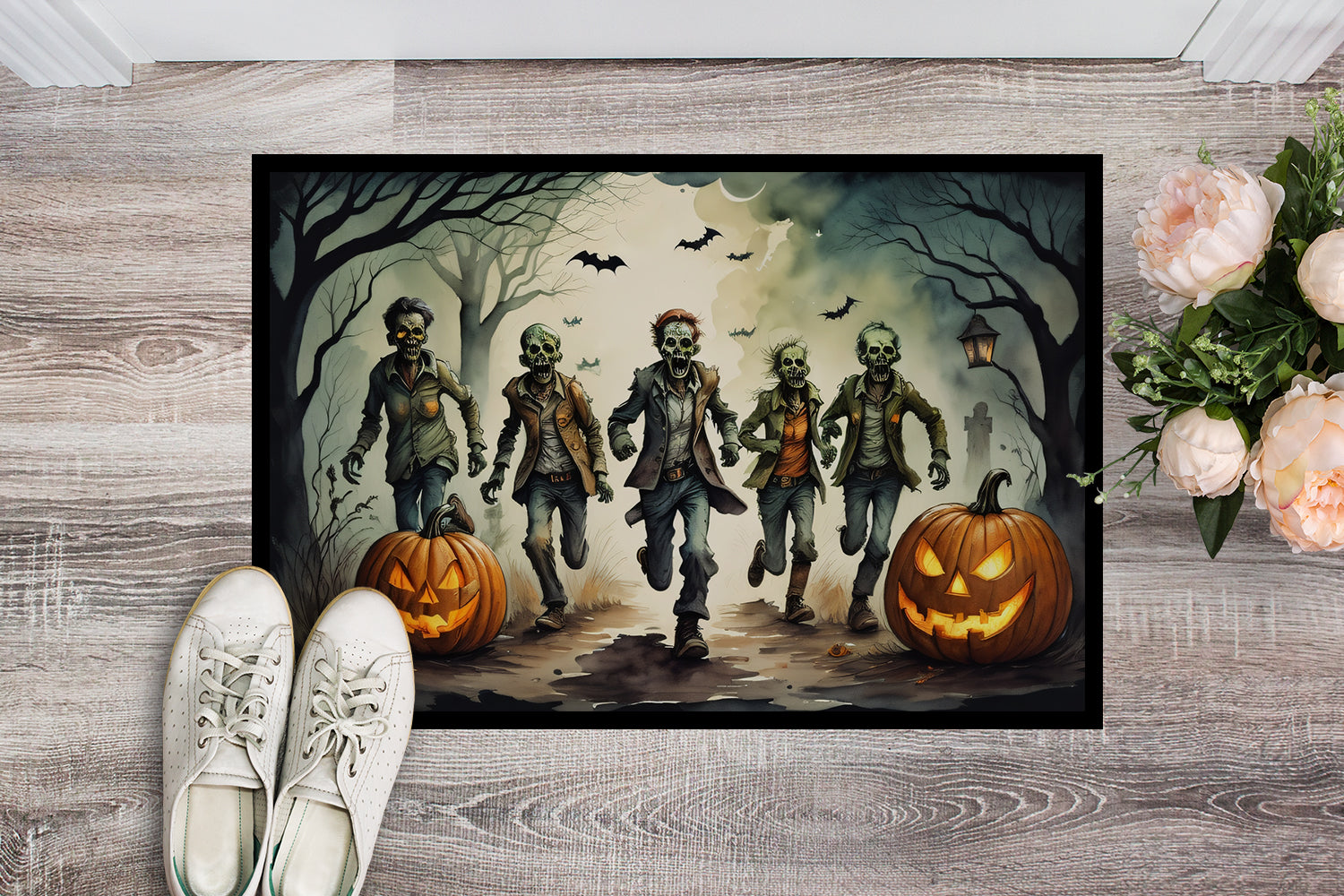 Buy this Zombies Spooky Halloween Indoor or Outdoor Mat 24x36