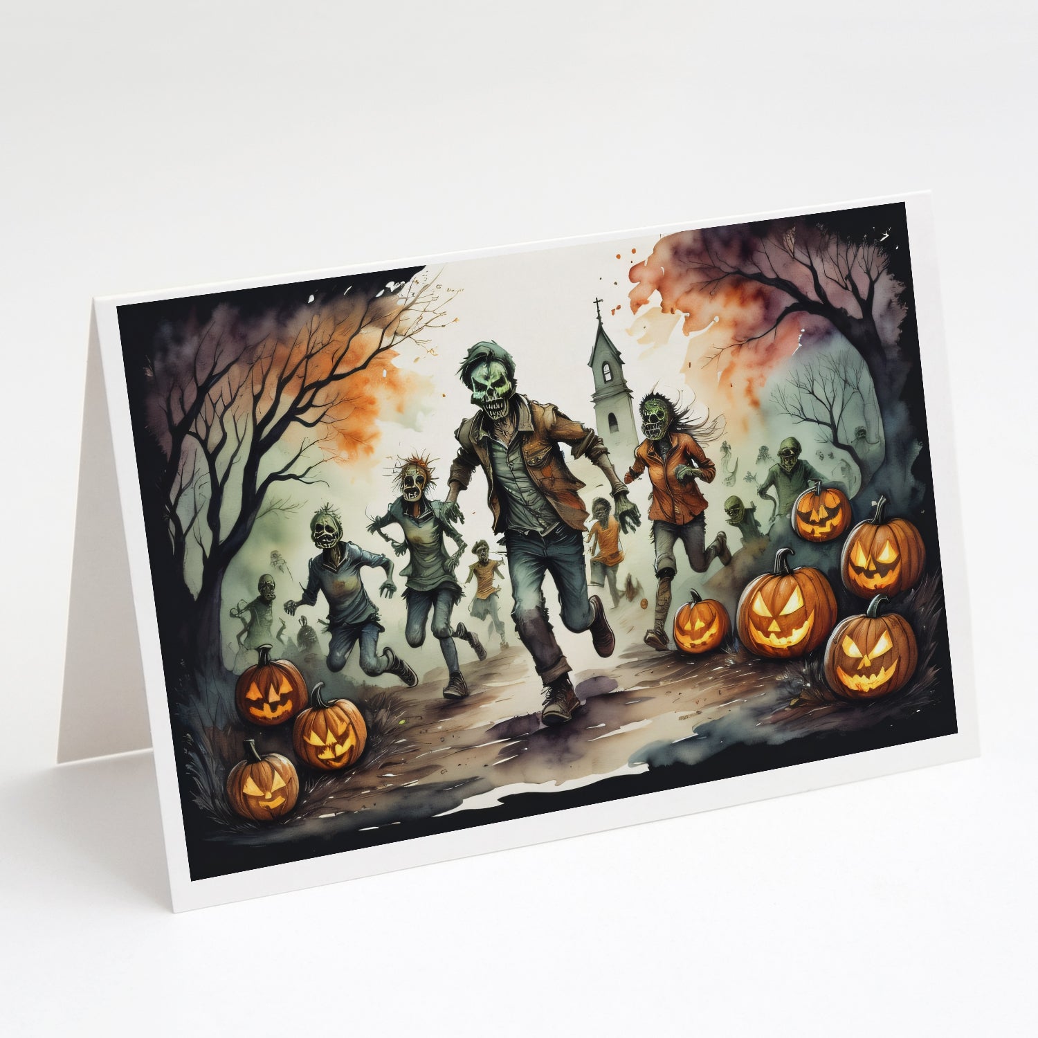 Buy this Zombies Spooky Halloween Greeting Cards and Envelopes Pack of 8