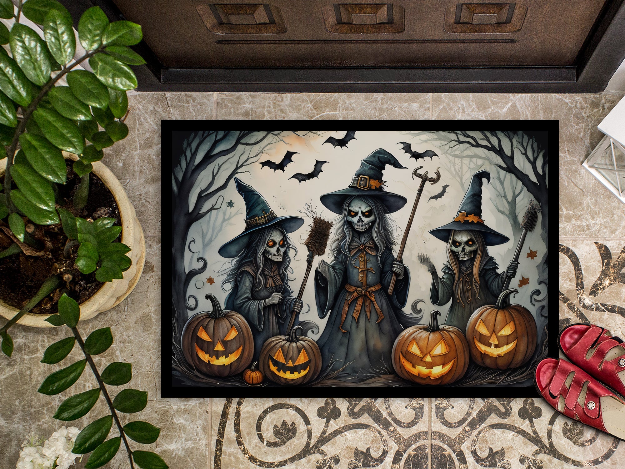 Witches Spooky Halloween Indoor or Outdoor Mat 24x36  the-store.com.