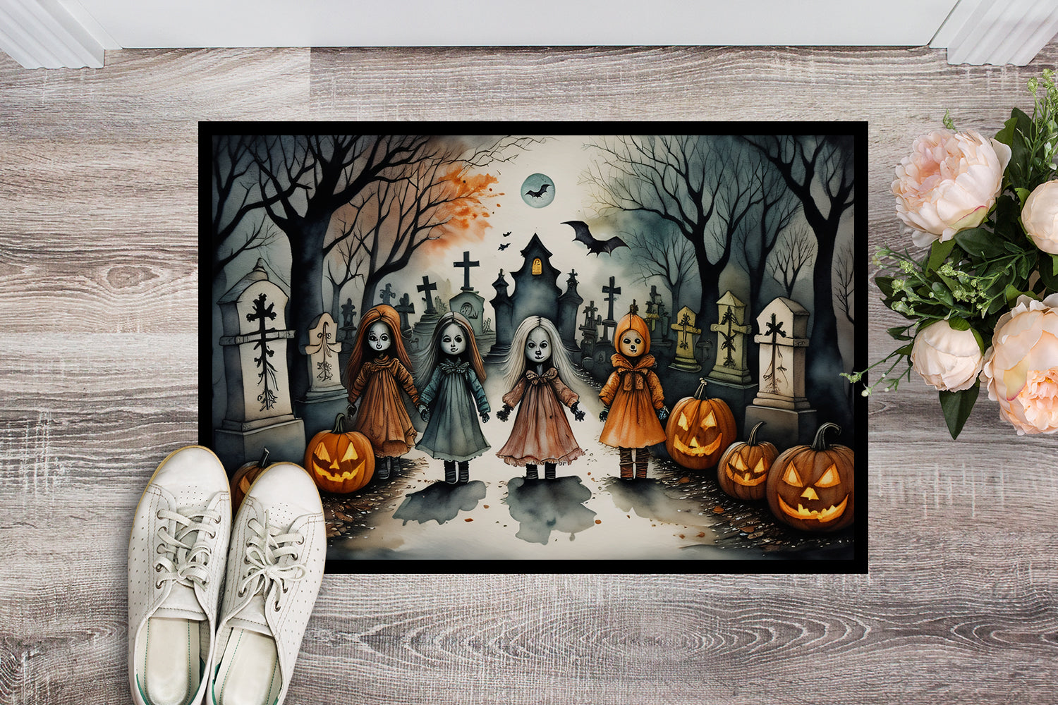 Buy this Creepy Dolls Spooky Halloween Indoor or Outdoor Mat 24x36