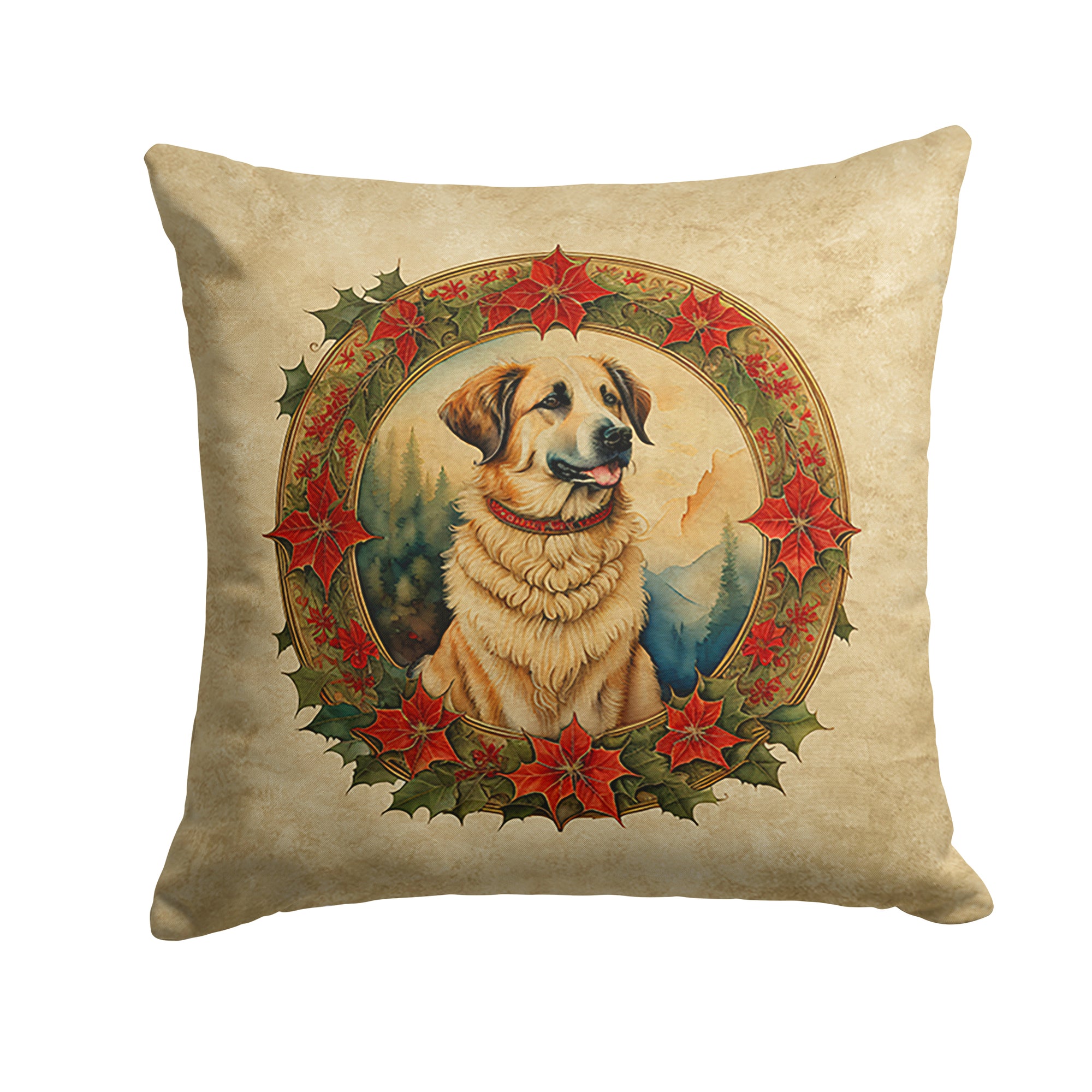 Buy this Anatolian Shepherd Dog Christmas Flowers Throw Pillow